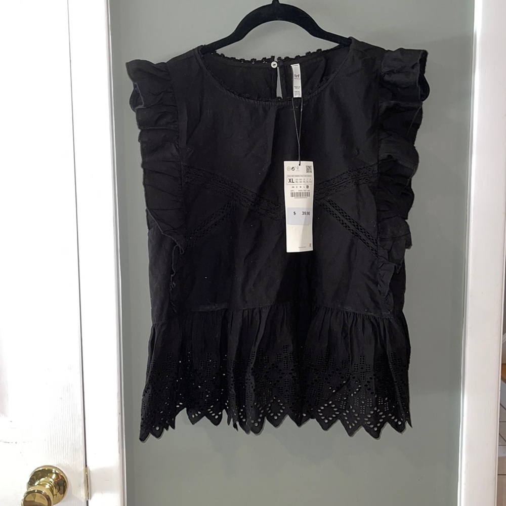 zara blouse, fabric does not have much give